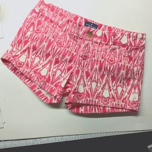 American Eagle Outfitters Midi pink white geo print shorts sz 4